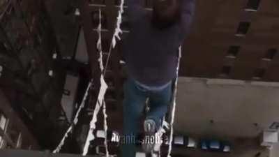 Peter Parker tests his powers...