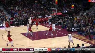 [Highlight] Mitchell throws up another 3 for his 8th triple on the night to give him 35 points so far and put the Cavs up 20 in the 3rd quarter