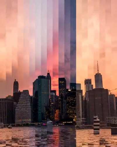 Playing around with timeslices on this NYC skyline sunset