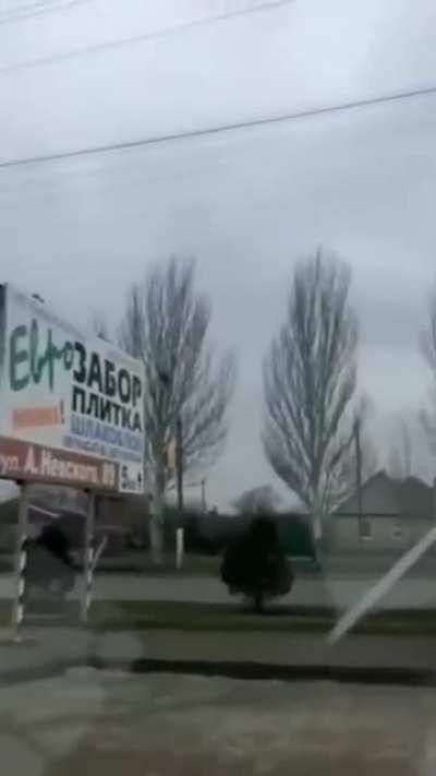 russian tank gets shot while refueling