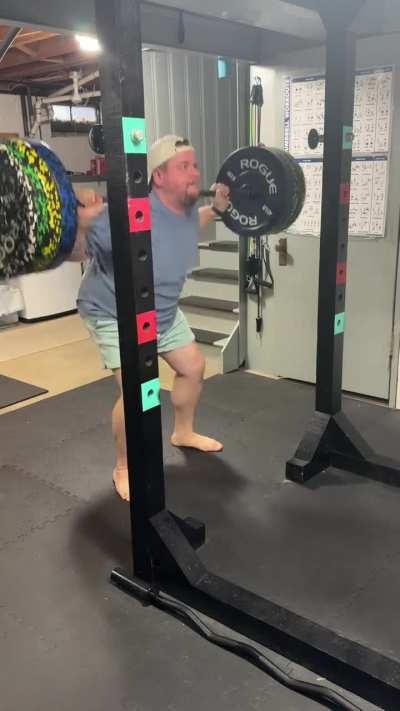 Squatted 285 lbs this morning with the dogs out!