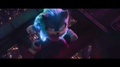 sonic movie looking intense