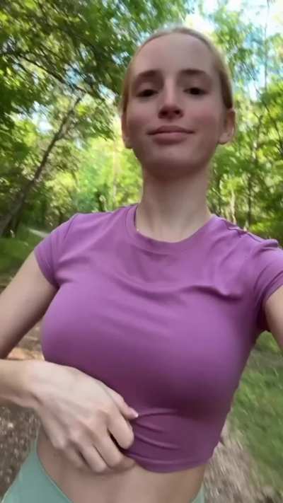 Letting my tits perk up in the cool air - I'm just unapologetically me