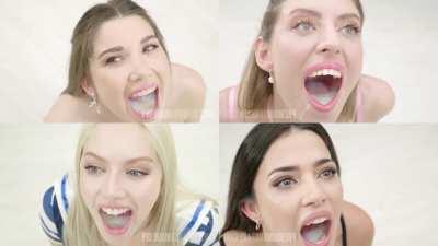 Imagine releasing the huge pressure from your balls into the mouths of the most beautiful girls... Sometimes dreams come true... Same cock, different girls...