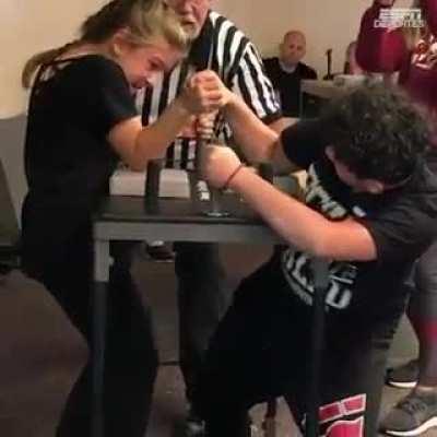 This Little Girl Unbeatable Arm Power!!!