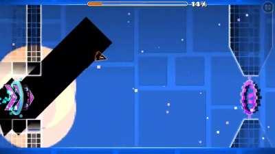 Ok so I was trying to record another bug I found, but then after I re-opened GD, this happened. (This is my level, I need to decorate it and upload it yet)