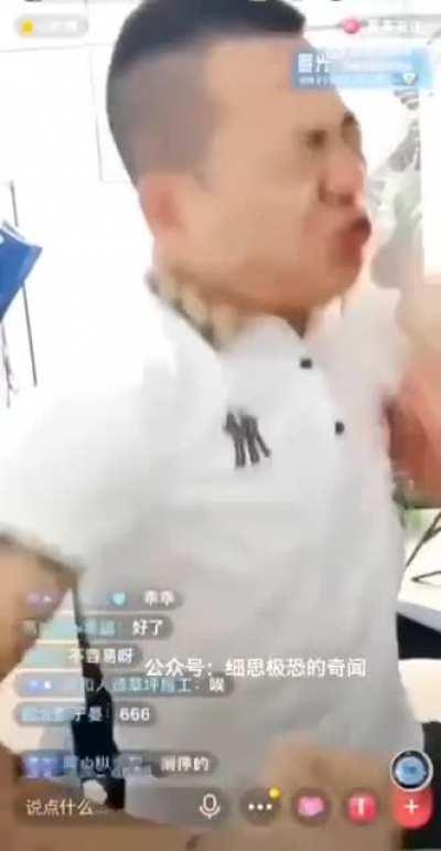 Idiot fights himself