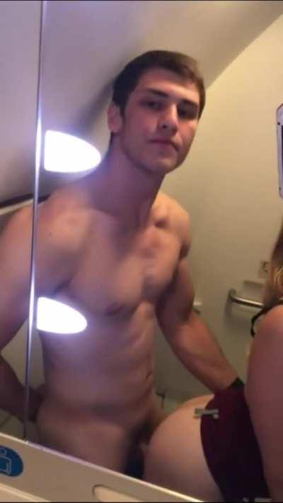Risky Sex In Airplane Toilet