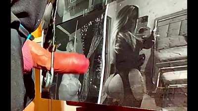 cock throttled for big blast on the perfect ass