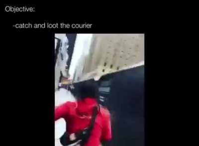 When you're trying to get back to the main quest but a courier shows up on your map