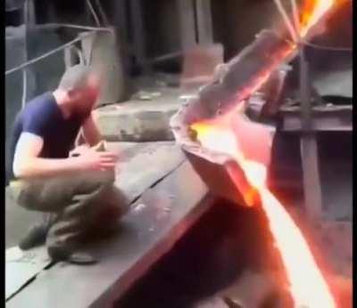 This is - How to swipe your hands through molten metal lava.