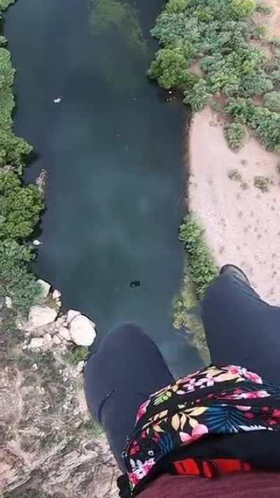 Sketchy cliff jump 😬