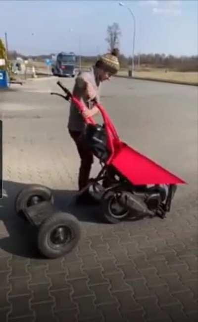 Hoverboard wheelbarrow