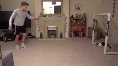 Hit cat caught practicing