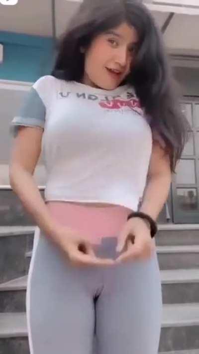 She is known for the bounce but this time camel toe steals the show