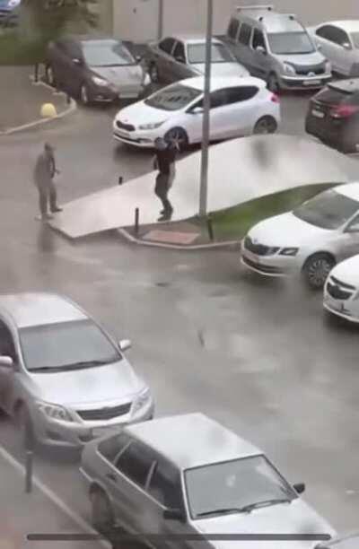 HMFT after walking on metal sheet during a windy day.