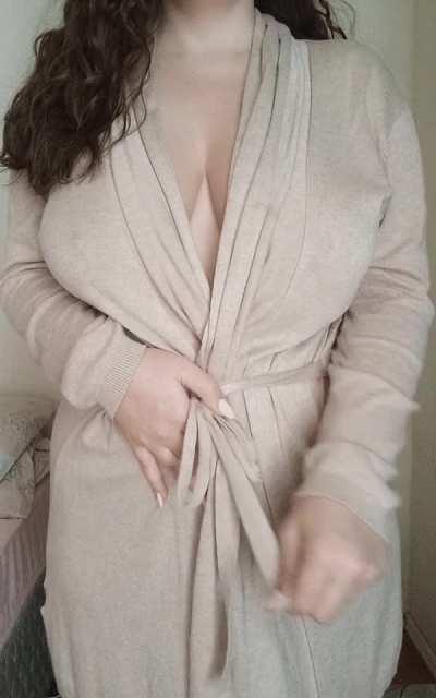 I'll keep the robe off if you promise to suck on these titties ;)