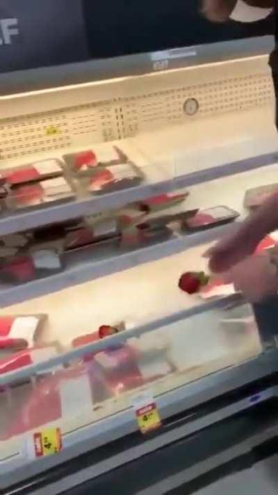 Vegans paying their respects in the deli aisle