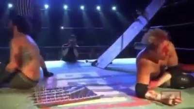 Scariest thing I’ve seen in wrestling. Pigeon spikes!