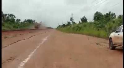 High speed locomotives collide in a rear of a train, São Pedro da Água Branca-MA (Brazil) 21/02/2021.