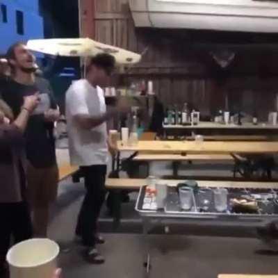 WCGW playing drinking games from at a height?
