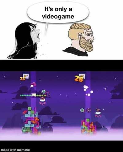 Shut woman, I’m playing tricky towers