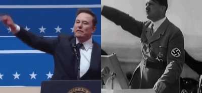 Elon Musk’s Nazi salute side by side with Hitler’s