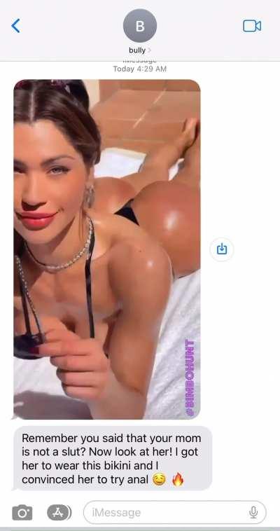 Your bully texted you about your mother’s whereabouts…she seems to be enjoying herself! 