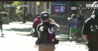 Argentine rioter gets what he deserves