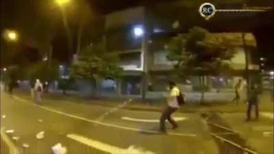 Guy catches tear gas canister mid air and throws it back.