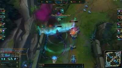 My first game as Karthus and I panicked and pressed R and somehow got a triple kill