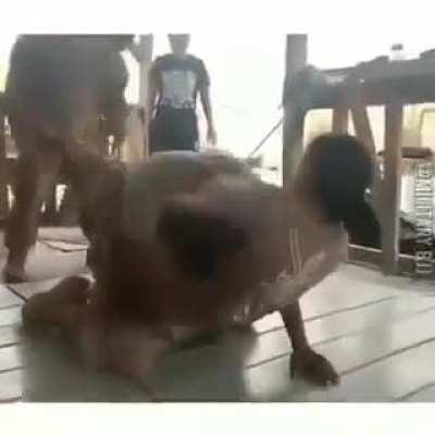 Military Girl Taps Out Military Guy