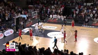 [Highlight] RJ Barrett attacks in transition to score the and-1, and make it a single-possession game.