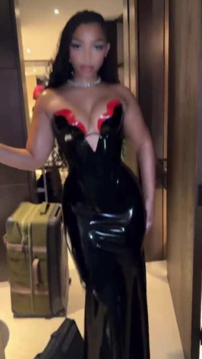 Chloe getting ready and showing off her dress via Instagram stories 12-2-24 