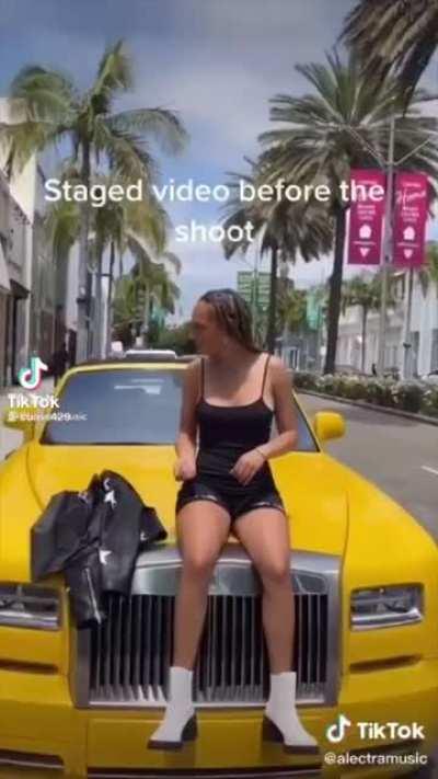 Girl makes a fool of herself sitting on a car in front of the House of Bijan so she changes her story to avoid backlash. One man decides to call her bluff: