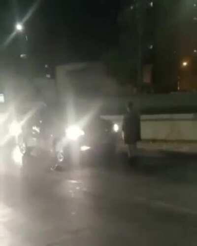 Woman finds out why it’s not ok to block traffic