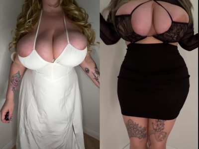 [video] I have a theory&hellip;the bigger the rack = more cum from his sack.