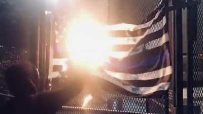 Blue Lives Matter flag burned in Portland