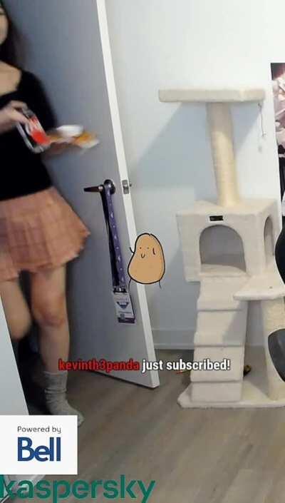 Janet in skirt and sexy legs