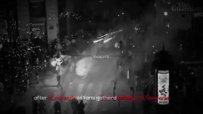 crazy how a football game can create such violent riots... i'm sure this isn't what the players want. people like this are ruining the world cup