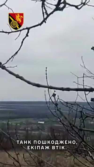 Anti-tankers of 45th first disabled russian T90M from the trophied Kornet ATGM and then finished it with Molotov cocktails