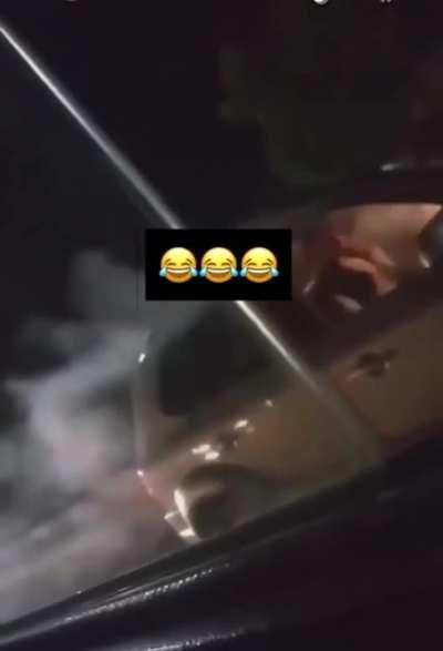 WCGW playing with fireworks while driving