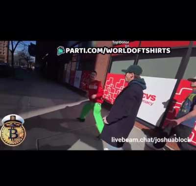 Josh bites a handler