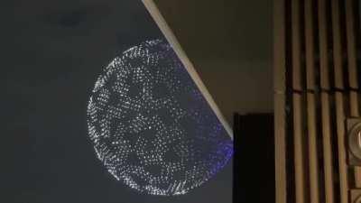 1800 drones form a globe above the National Stadium at the Tokyo2020 Olympics opening ceremony