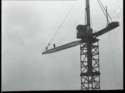 192ft from the ground erecting a crane - 1927