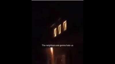 The neighbors will hate them, after they accidentally launched fireworks, and flew into their house and blew up.