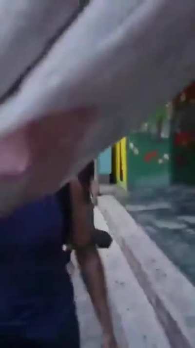 Group of people bullying an Israeli man in Athens, Greece.