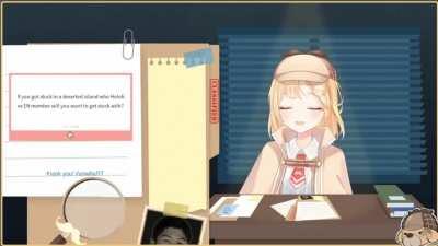 Amelia decides who to take to a deserted island