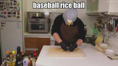 baseball rice ball
