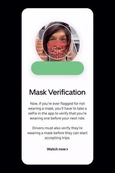 UBER has just implemented Mask Verification
